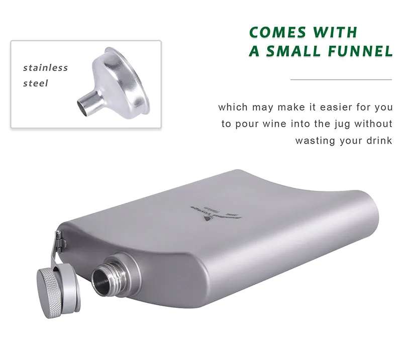 バウンドレスボヤージュ 超軽量 チタン製 ヒップフラスコ ボトル 漏斗付き Boundless Voyage Titanium Flask 200ml funnel Ti3061D