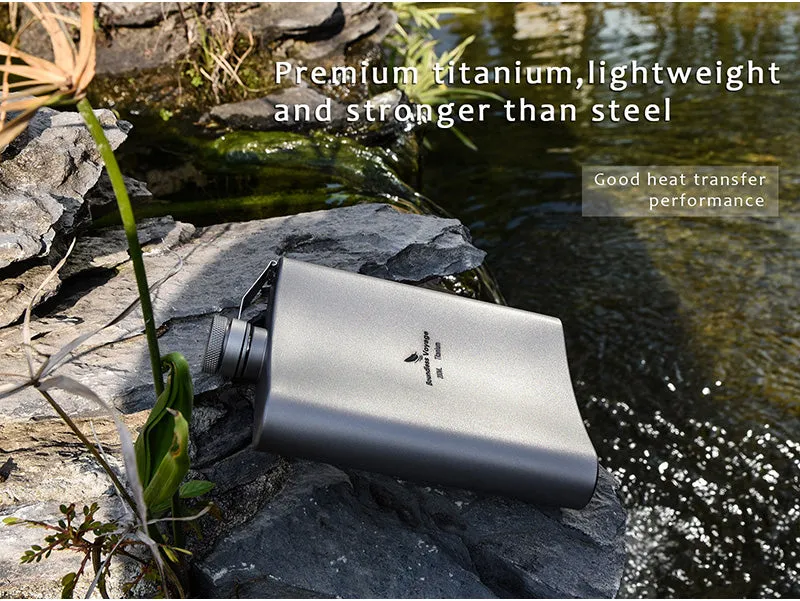 バウンドレスボヤージュ 超軽量 チタン製 ヒップフラスコ ボトル 漏斗付き Boundless Voyage Titanium Flask 200ml funnel Ti3061D