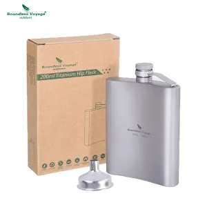 バウンドレスボヤージュ 超軽量 チタン製 ヒップフラスコ ボトル 漏斗付き Boundless Voyage Titanium Flask 200ml funnel Ti3061D