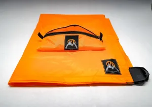 | Multi Cloth Waterproof Ultralight Lightweight Backpacking Camping and Survival Tarp | 1.9oz Orange | Measures 54 inches by 72 inches | has Stake Loops and Guy line Loops
