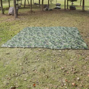 , Outdoor BBQ Canopy Sunshade Tent Ground Tent Tarp Camping Backpacking Accessories Cloth Mat 300 300cm with Wind Rope Nails Shelter Shade