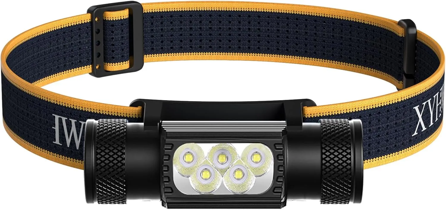 05A Headlamp Rechargeable,1100 Lumens Bright LED Head lamp,Waterproof Motion Sensor Head Lamp for Outdoor Camping Running Hiking Fishing (2-Pack)