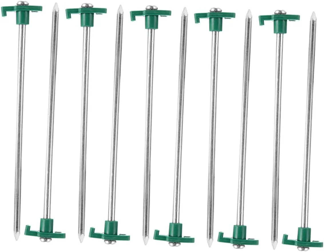 10 PCS Heavy Duty Stainless Steel Tent Pegs Long Outdoor Tent Stakes for Camping Tarp and Awnings Rust Ground Nails for Windy Conditions