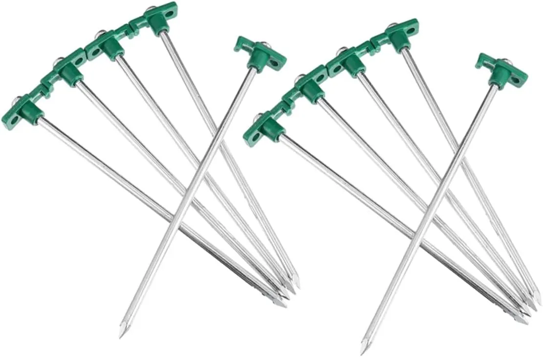 10 Pcs Stainless for Tent Tarp Heavy Duty Ground Pegs Camping Tent Stakes