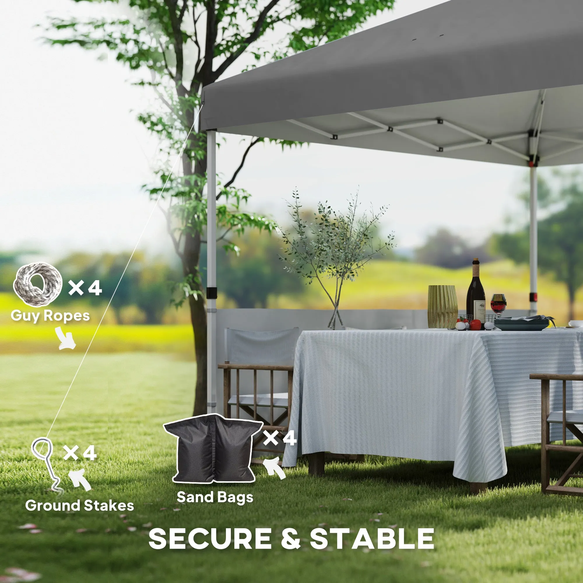 10' x 10' Canopy Tent with UV50  & Wheeled Bag, 2 Half Sidewalls, Dark Gray