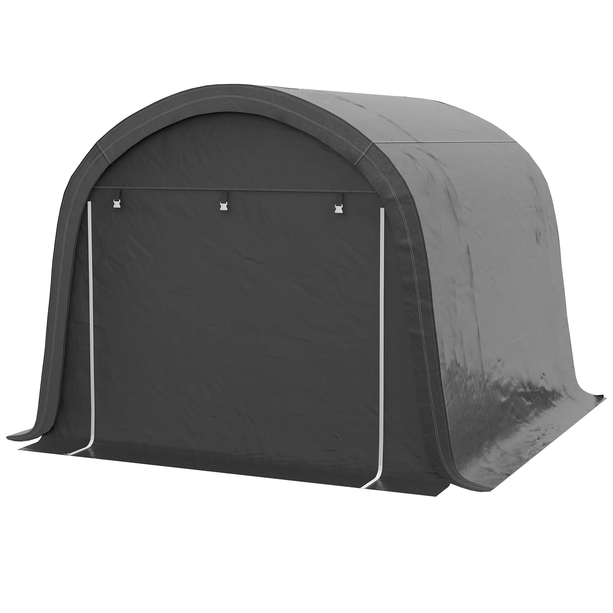 10' x 10' Heavy Duty Garden Storage Tent with Galvanized Frame, Grey
