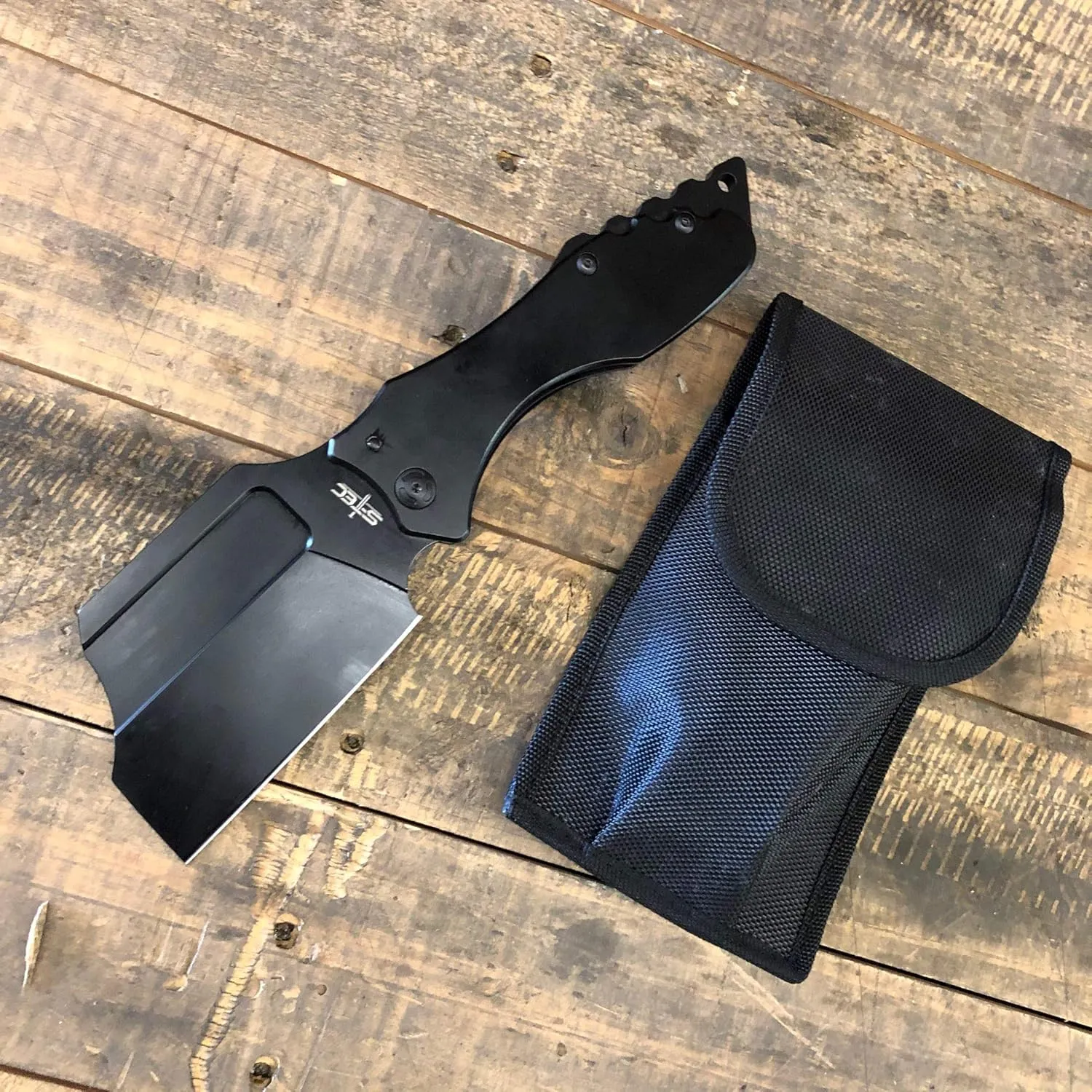 10.75" Extreme Giant Stainless Steel Tactical Folding Cleaver Knife Hunting Camping Outdoor