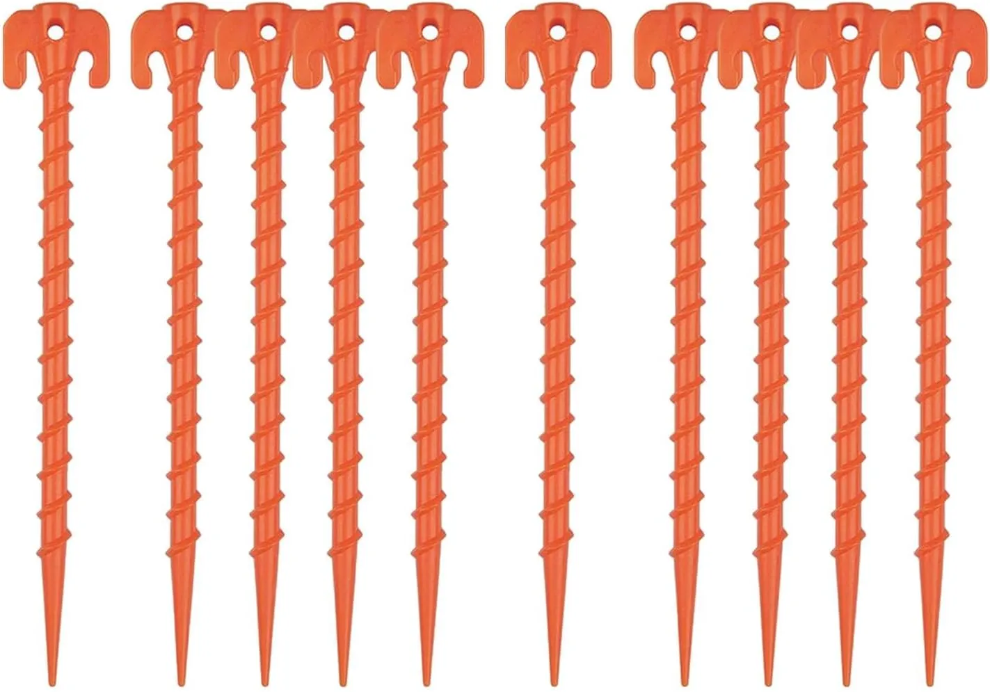 10x Ground Pegs Tent Stakes Pegs Canopy Stakes Anchor Tarp Garden Stakes for Outdoor Hiking Tent Accessories (Orange)
