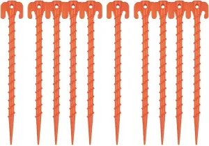 10x Ground Pegs Tent Stakes Pegs Canopy Stakes Anchor Tarp Garden Stakes for Outdoor Hiking Tent Accessories (Orange)