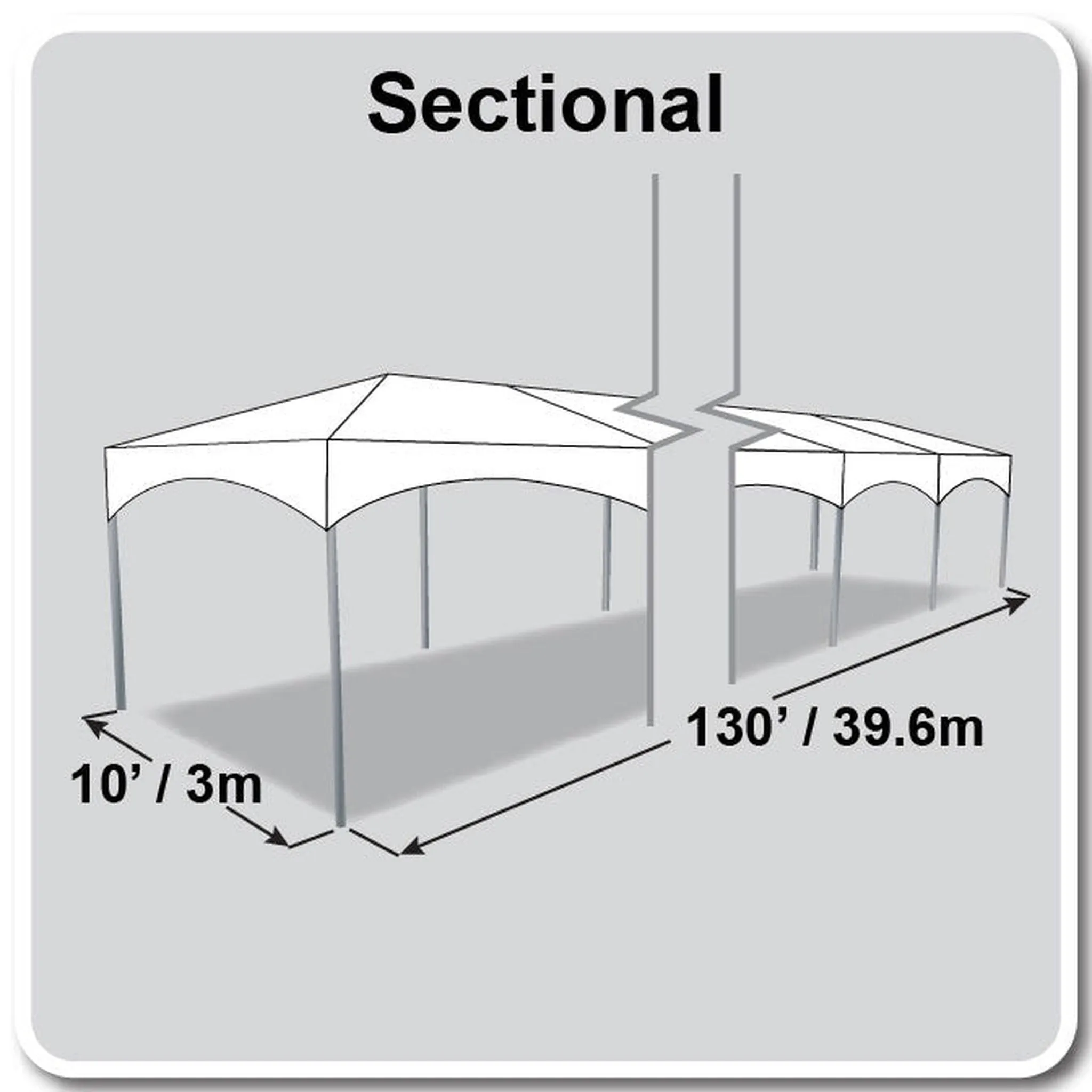 10x130 Master Series Frame Tent
