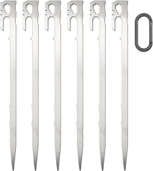 11 Inch Stainless Tent Stakes Heavy Duty Tarp Pegs Camping Stakes Tent Ground Pegs for Outdoor Camping Canopy Tarp
