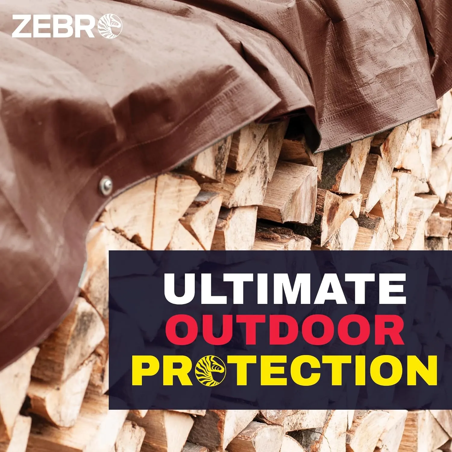 12' x 25' Brown Heavy Duty Tarp with Grommets Reinforced - 16 Mil Thick - Double Sided Plastic Tarps Waterproof - Large Tarpaulin Cover for Outdoor Camping Over/Under Tent Tarp RV Roof Rain - Zebro