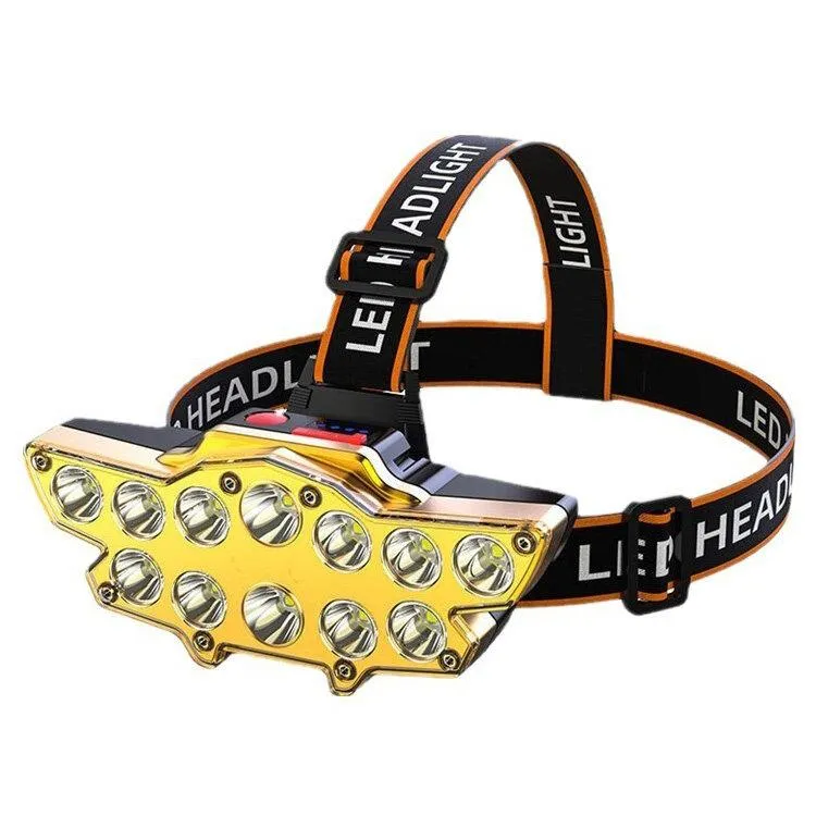 12LED 100000LM Headlamp USB Rechargeable P90 LED Long Shoot 4 Modes Bike Head Torch Flashlight Waterproof Camping Fishing
