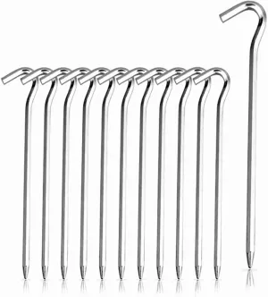 12Pcs Heavy Duty Tent Pegs, Aluminum Alloy Tent Stakes, Camping Stakes Tarp Hooks for Valentines Halloween Christmas Garden Decorations Camping Outdoor