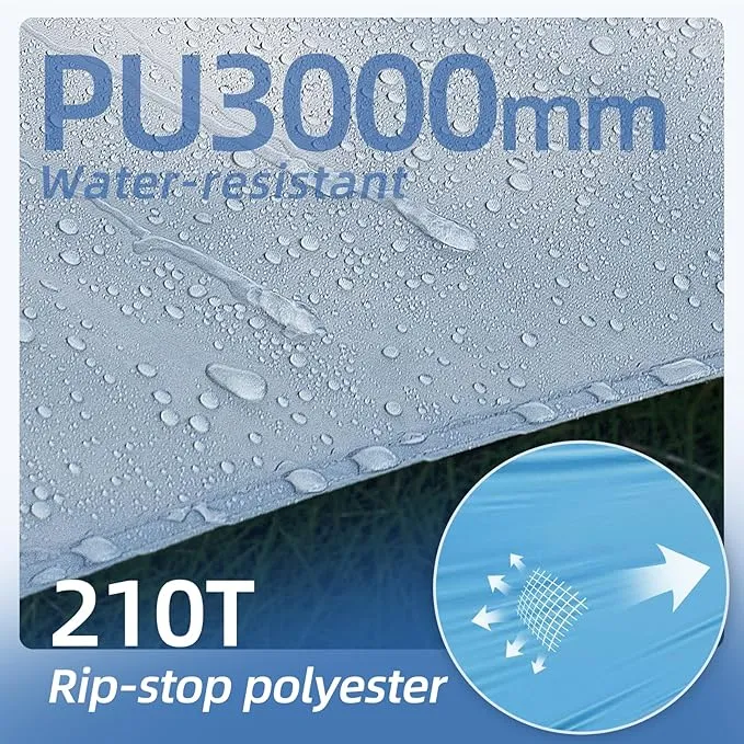 12X14FT Camping Tarp with 2 Poles, UV UPF50  Lightweight Car Awning Sun Shelter, PU3000 Waterproof Tarp for Camping, Hiking and Backpacking Trips