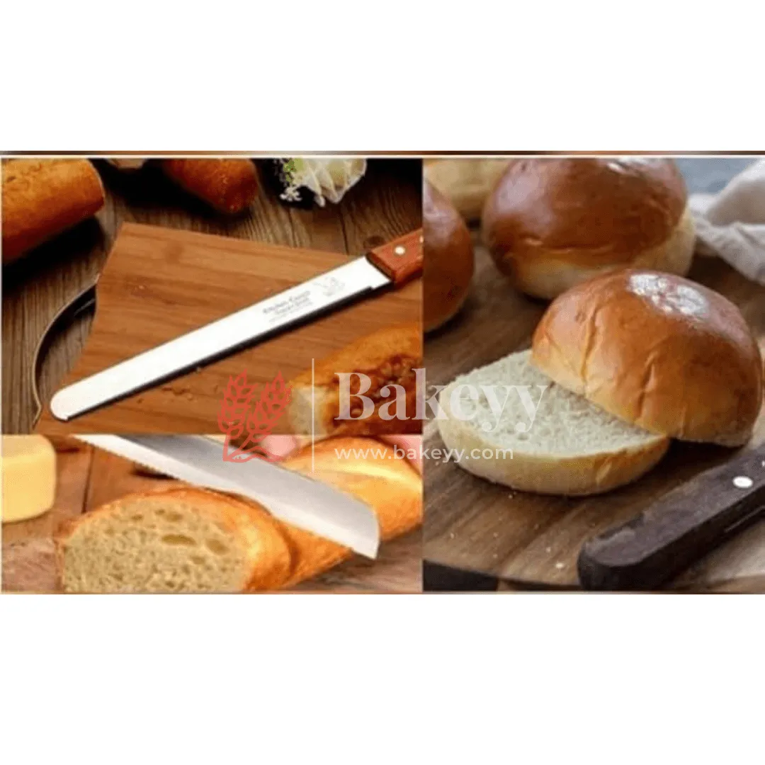 14 Inch Bread Knife Wooden Handle | Stainless Steel Blade with Strong Grip | Wooden Handle