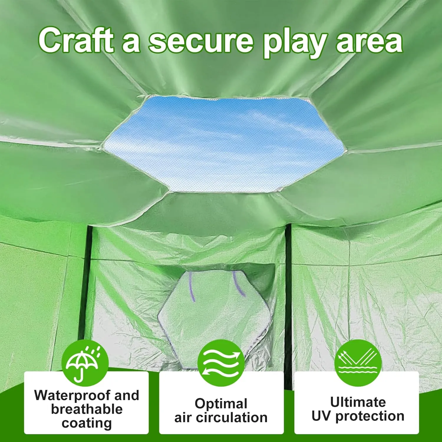 14FT/15FT Trampoline Tent for 6 Straight Pole Round Trampolines