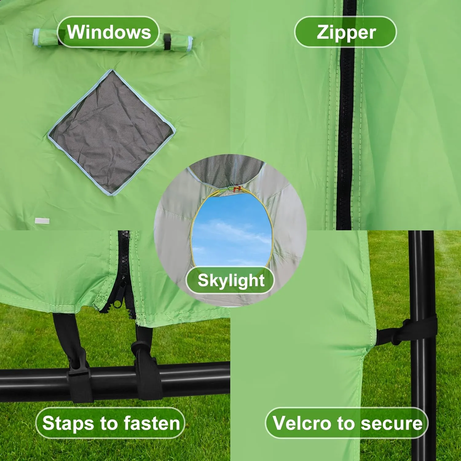 14FT/15FT Trampoline Tent for 6 Straight Pole Round Trampolines