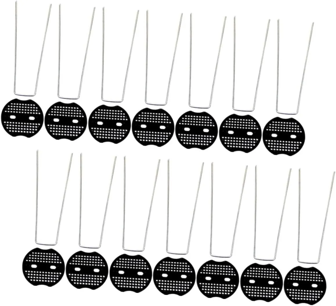 15 Sets Shaped Fastening Stake with Washers for Outdoor Picnic Lawn and Garden Use Durable Landscape Nails for Securing Tents Tarps and Fabrics Against Wind and Weather