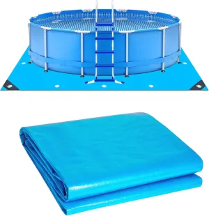 15.64 Ft Swimming Pool Ground Cloth, Square Swimming Pool Liner Pad Ground Mat for Above Ground Swimming Pools Heavy Duty Pool Ground Mat Protector Pad Pool Tarp