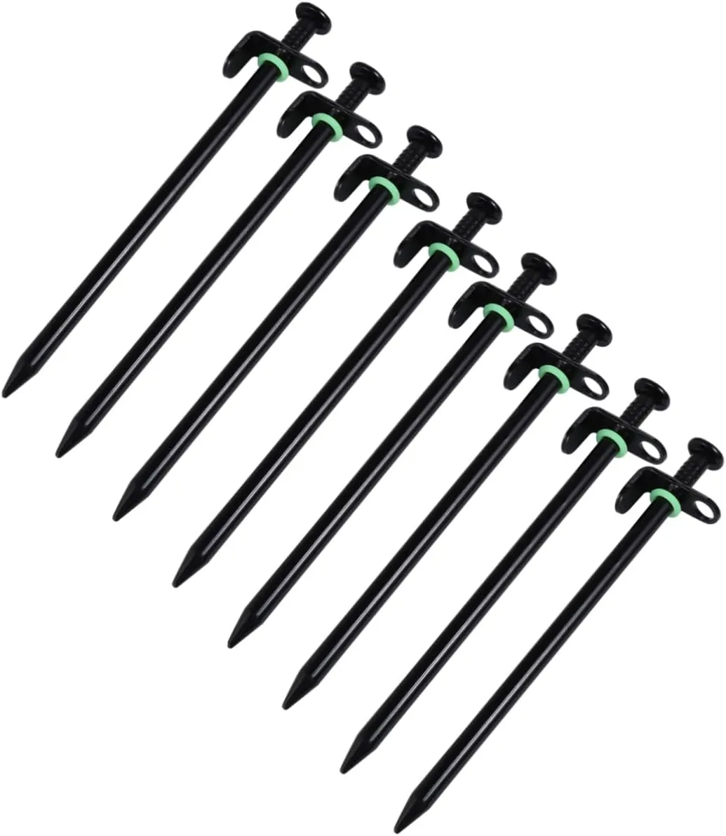 16pcs Tent Nails Ground Pegs Heavy Duty Screw Tent Stakes for Tarp Staking
