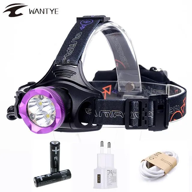 18650 Headlight LED Headlamp 3*XML T6 3*Red Light USB Rechargerable Head Torch Flashlight Head Lamp Fishing Lantern AA Battery