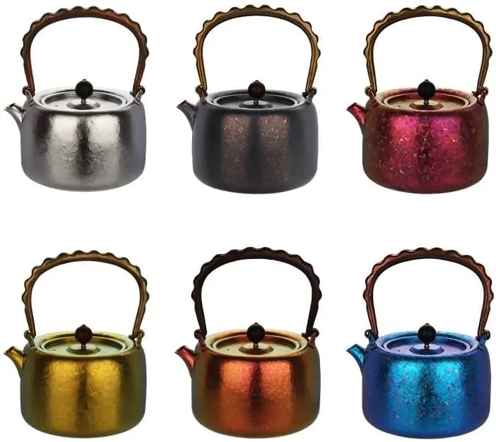 1PC Color Pure Titanium Teapot Outdoor 1L Large Capacity Coffee Pot(Silver)