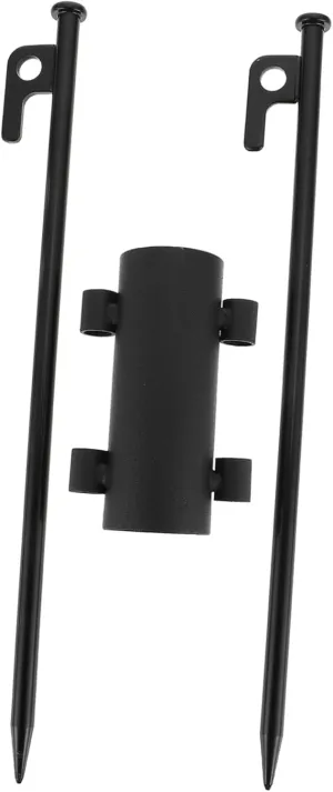 1Set Portable Camping Tent Fixator Durable Tarp Pole Holder with Ground Stakes for Outdoor Canopy Support for Hiking BBQ and Fishing Activities