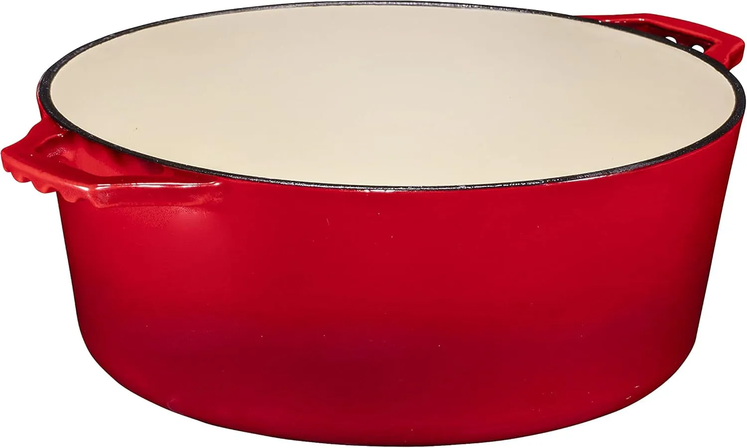 2-In-1 Enameled Cast Iron Dutch Oven Pot with Handles - 7 Quart Cast Iron Skillet Lid - Oval Dutch Oven for Bread Baking, Braising, Stews and Casserole Dishes - Durable Cookware - Red