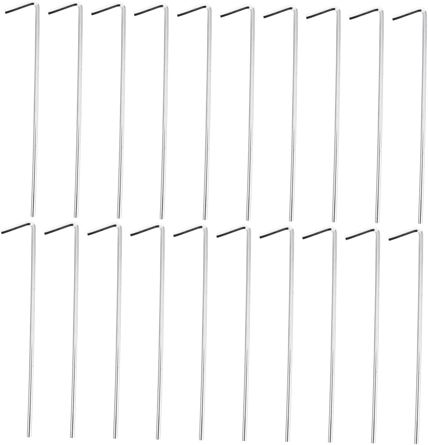 20pcs Ground Nail Stakes for Tent Pole Replacement Drillable Stakes for Tarp Tent