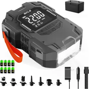 22PSI Rechargeable Paddle Board Pump Electric Portable, Battery-Powered & 12V DC High Pressure Electric Air Pump for Inflatables Such as Paddleboard Kayak Tent Boat for Inflation and Deflation