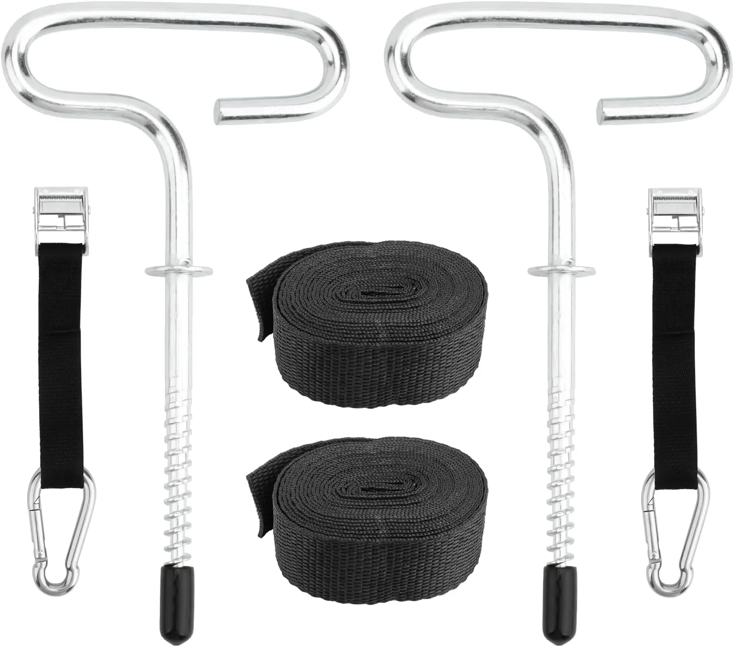 24260 Deluxe Shelter Tie Down Kit Fit for Eskimo Ice Fishing Tent,Ice Shelter Accessories 2 Ice Anchors & 2 Cam Straps