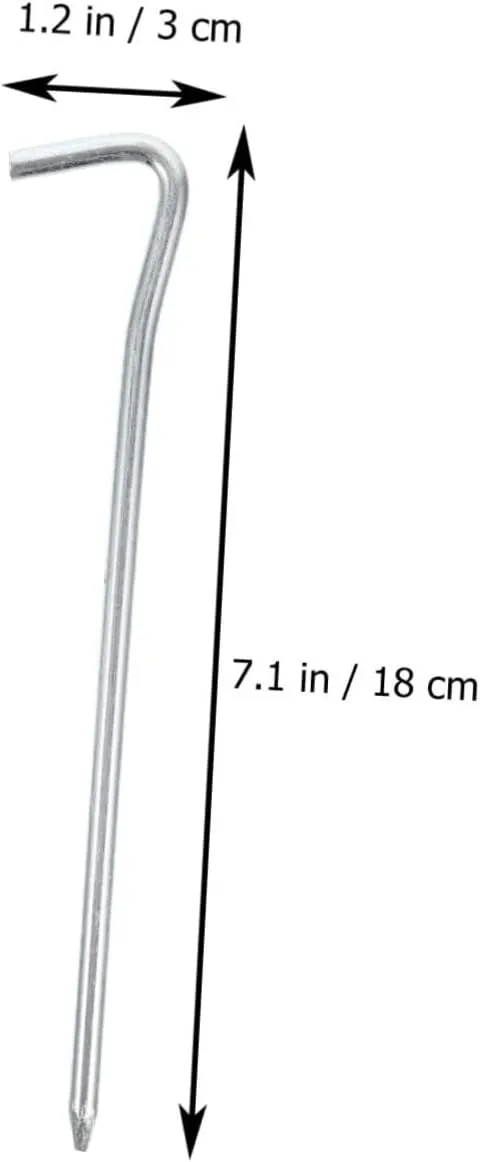25pcs Galvanized Iron Tent Stakes Heavy Duty Metal Ground Pegs for Camping Outdoor Awning Rope Fixing Supplies Secure Tents Tarps Gazebos and Groundsheets