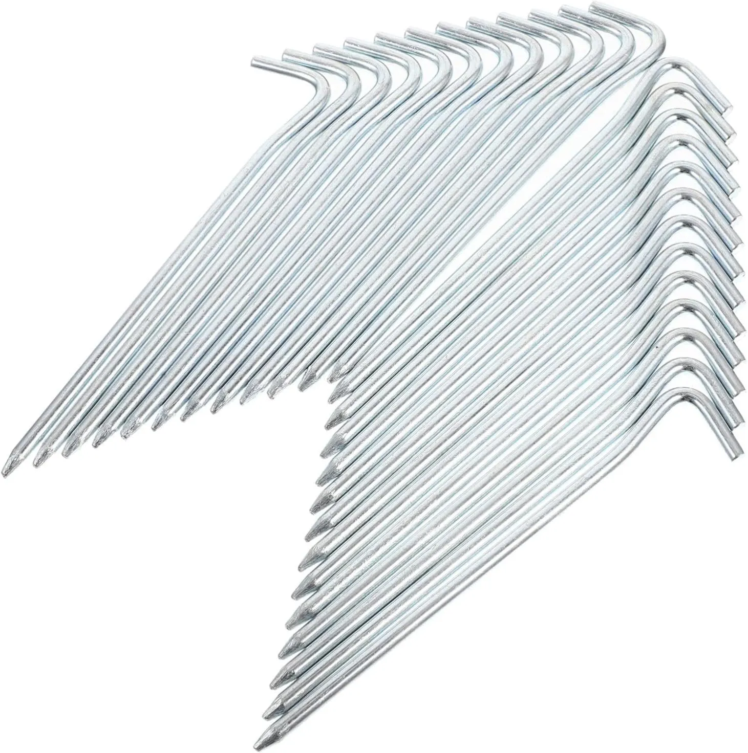 25pcs Heavy Duty Metal Tent Pegs Thicken Stakes for Outdoor Camping Beach Gazebo Tarp Gardening Durable Galvanized Iron Tent Nails for Secure Fixing