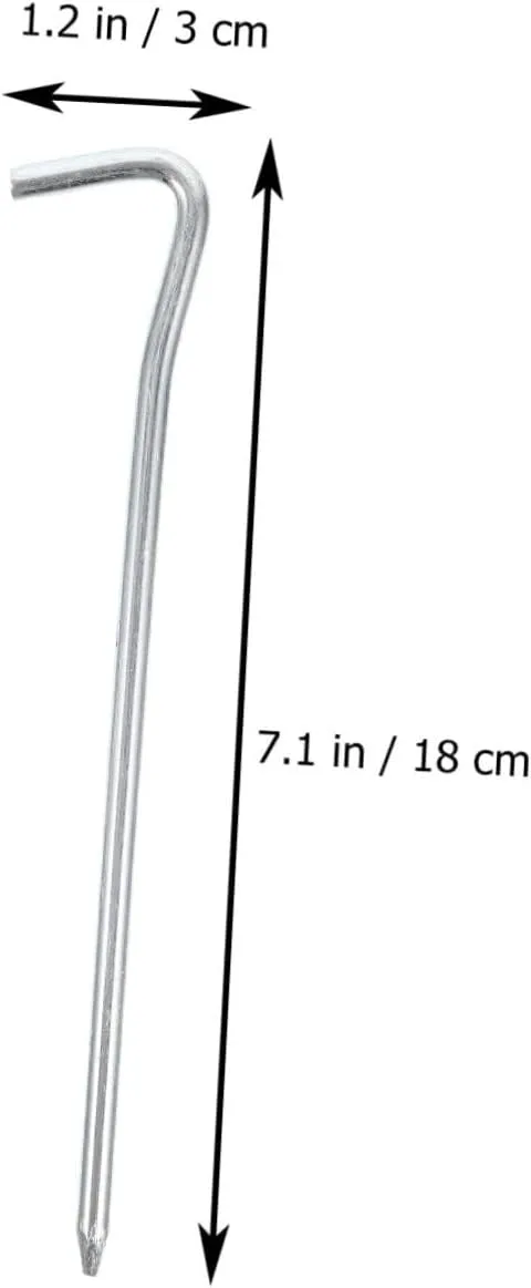 25pcs Heavy Duty Metal Tent Pegs Thicken Stakes for Outdoor Camping Beach Gazebo Tarp Gardening Durable Galvanized Iron Tent Nails for Secure Fixing