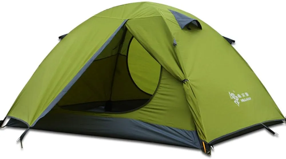 3-4 Season 2 3 Person Lightweight Backpacking Tent Windproof Camping Tent Awning Family Tent Two Doors Double Layer with Aluminum rods for Outdoor Camping Family Beach Hunting Hiking Travel