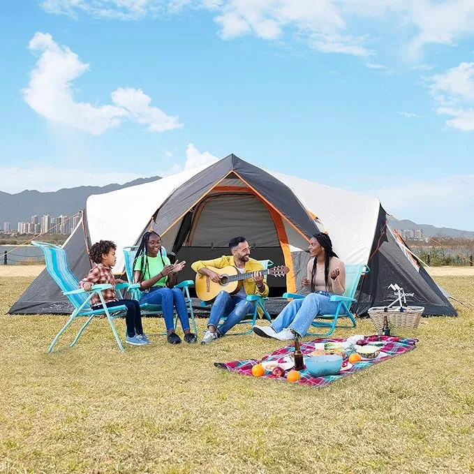 4-6 Person Tent/Instant for Camping Waterproof Family 60 Seconds/Easy Setup Cabin Tent with Top Rainfly, Double Layer, Large Mesh Windows & Mesh Roof,Dome Camping Tent-13.5' x 7'