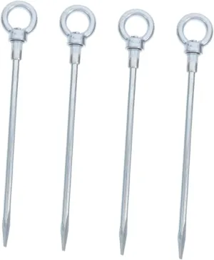4 Pcs Heavy Duty Tent Stakes Galvanized Ground Pegs for Secure Anchoring Grass Sand Soft Soil Durable Camping Tarp Pegs for Outdoor Adventures and Family Trips
