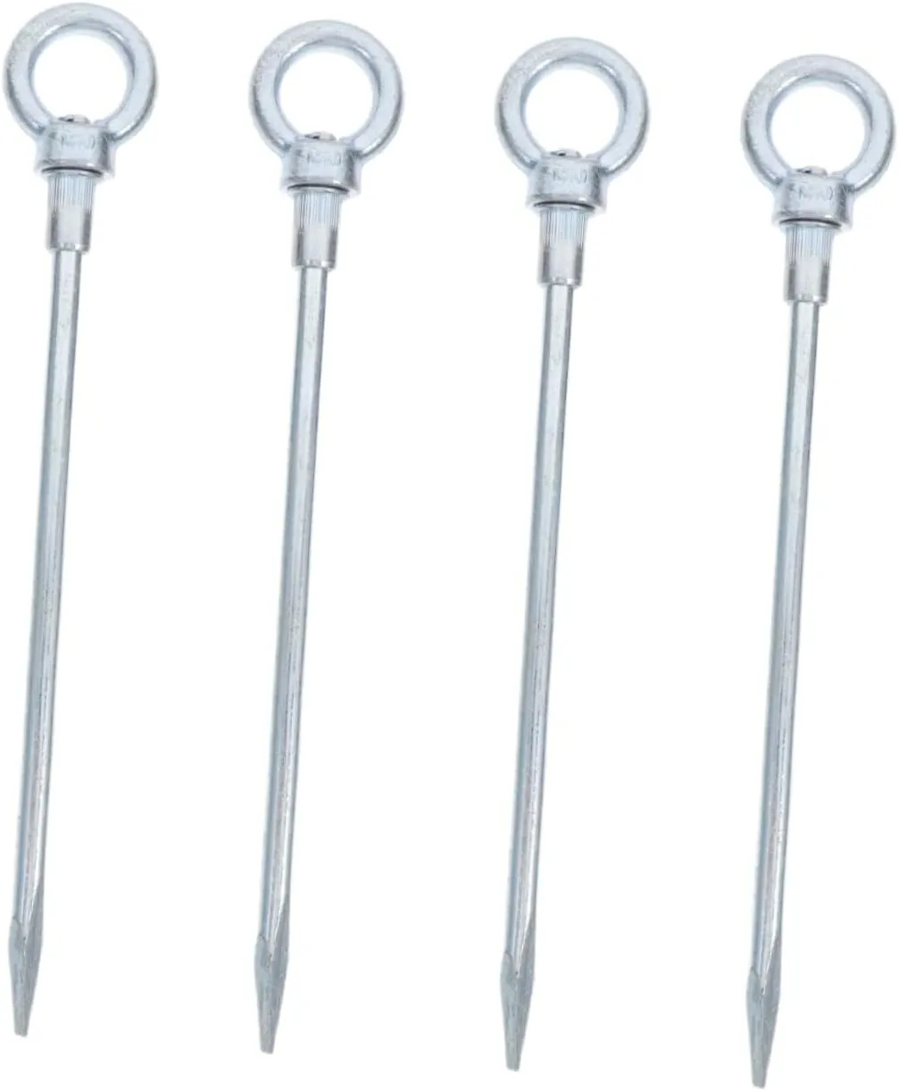 4 Pcs Heavy Duty Tent Stakes Galvanized Ground Pegs for Secure Anchoring Grass Sand Soft Soil Durable Camping Tarp Pegs for Outdoor Adventures and Family Trips