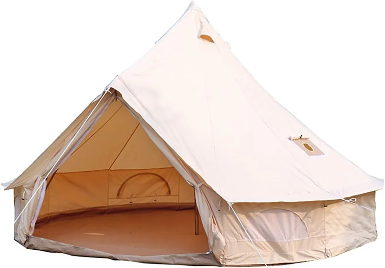 4-Season Waterproof Cotton Canvas Bell Tent,Outdoor Cotton Tent, Wall Yurt Tent with Stove Hole, for Outdoor Camping Hunting Hiking Festival Party
