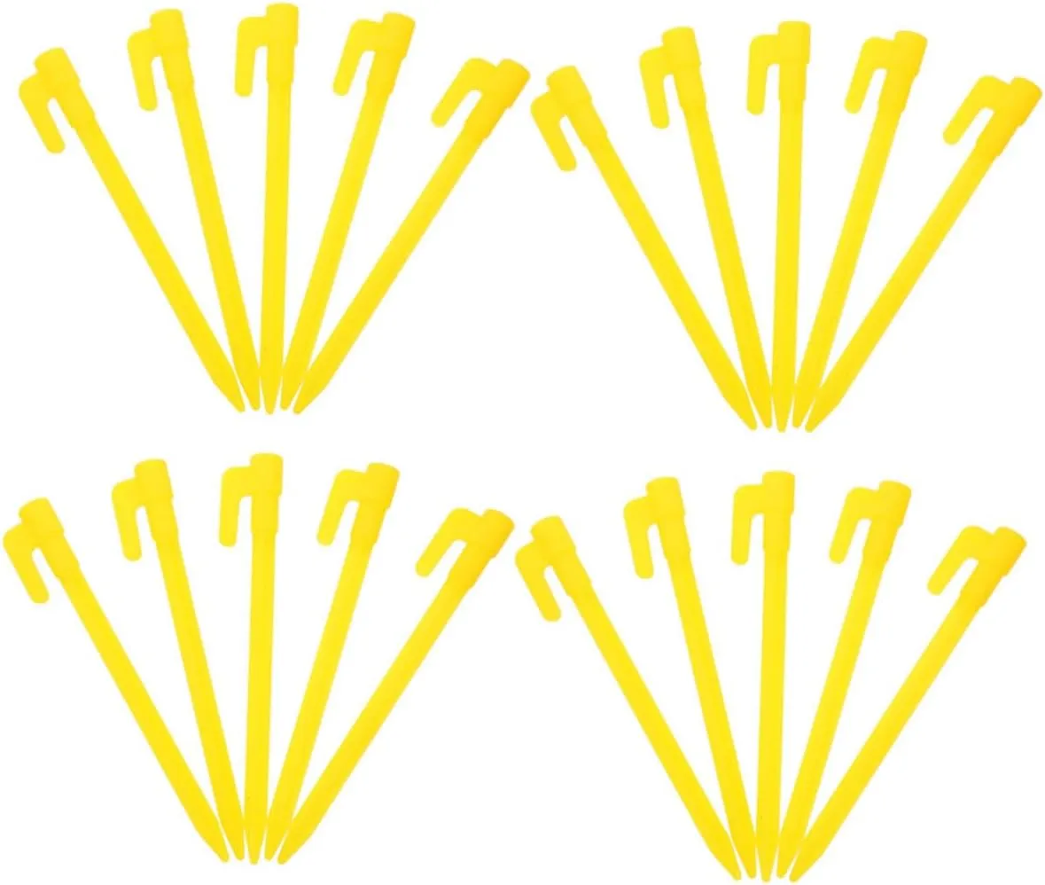 40pcs Heavy Duty Plastic Camping Pegs Ground Stakes for Tents Tarps and Garden Use Lightweight Reusable Outdoor Anchoring