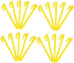 40pcs Heavy Duty Plastic Camping Pegs Ground Stakes for Tents Tarps and Garden Use Lightweight Reusable Outdoor Anchoring