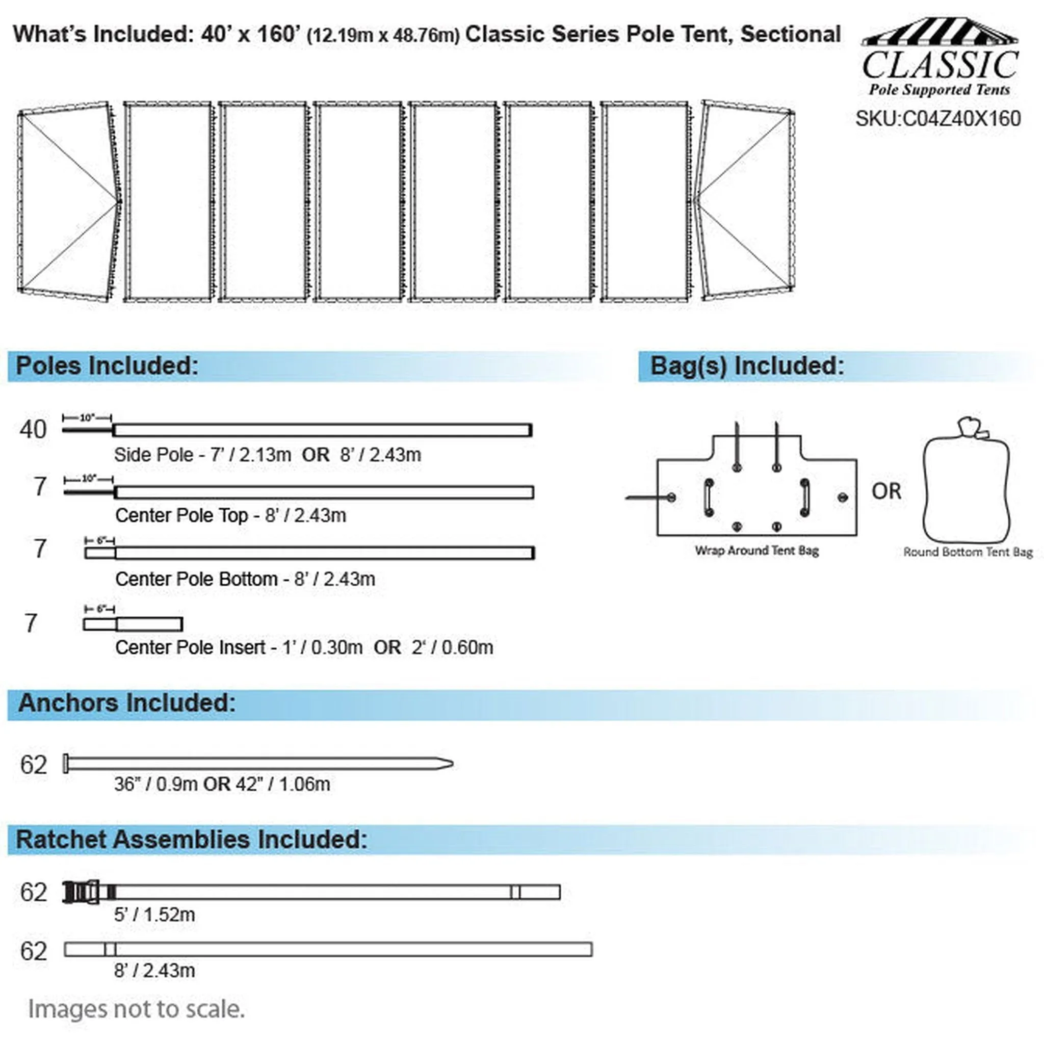 40x160 Classic Series Pole Tent