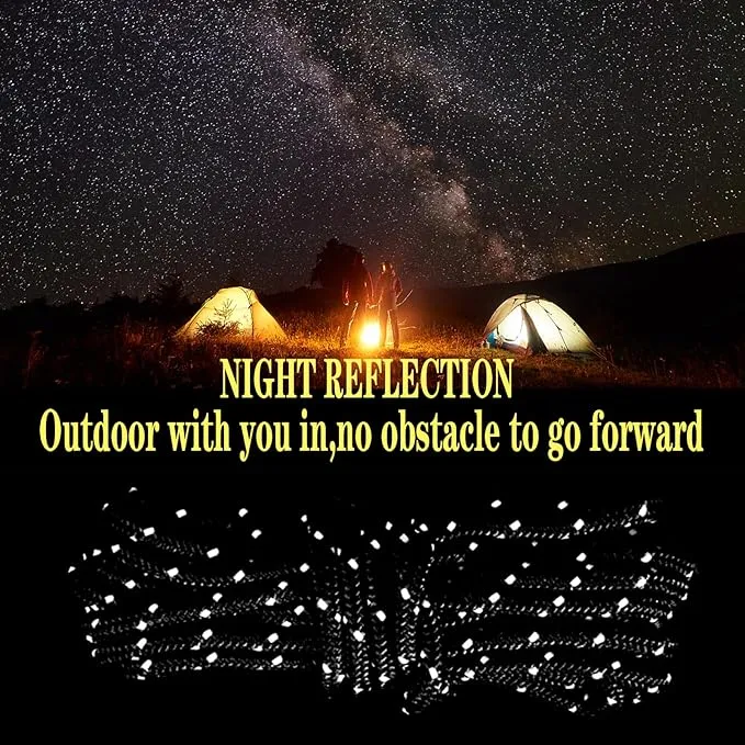 4mm Outdoor Guy Lines Tent Cords Reflective Canopy Wind Rope Lightweight Camping Rope with Aluminum Guylines Adjuster for Tent Tarp, Canopy Shelter, Camping, Hiking, Backpacking (ZPS-hui-10)