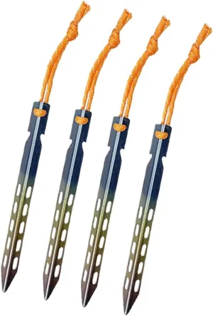 4Pcs Tarp Pegs Camping Tent Nails with Pull Ropes Iflexible Tent Stakes Ground Pegs for Camping Tarp Canopy