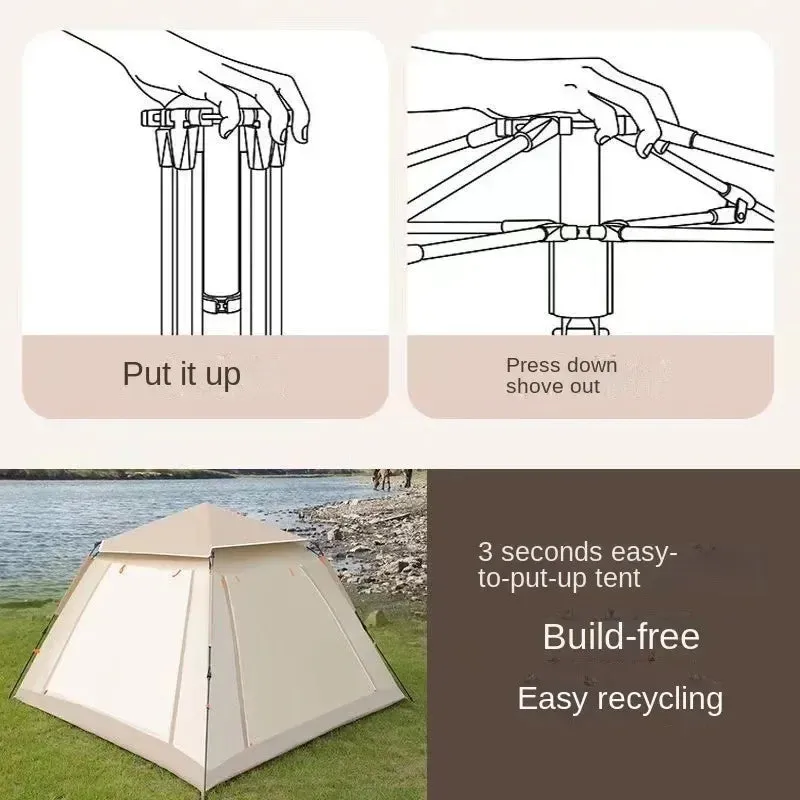5-8 Person Outdoor Automatic Quick Open Tent Rainfly Waterproof Camping Tent