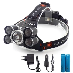 5 led ultra brightest headlamp flashlight lampe frontal headlight 18650 battery head light torch rechargeable camping fishing