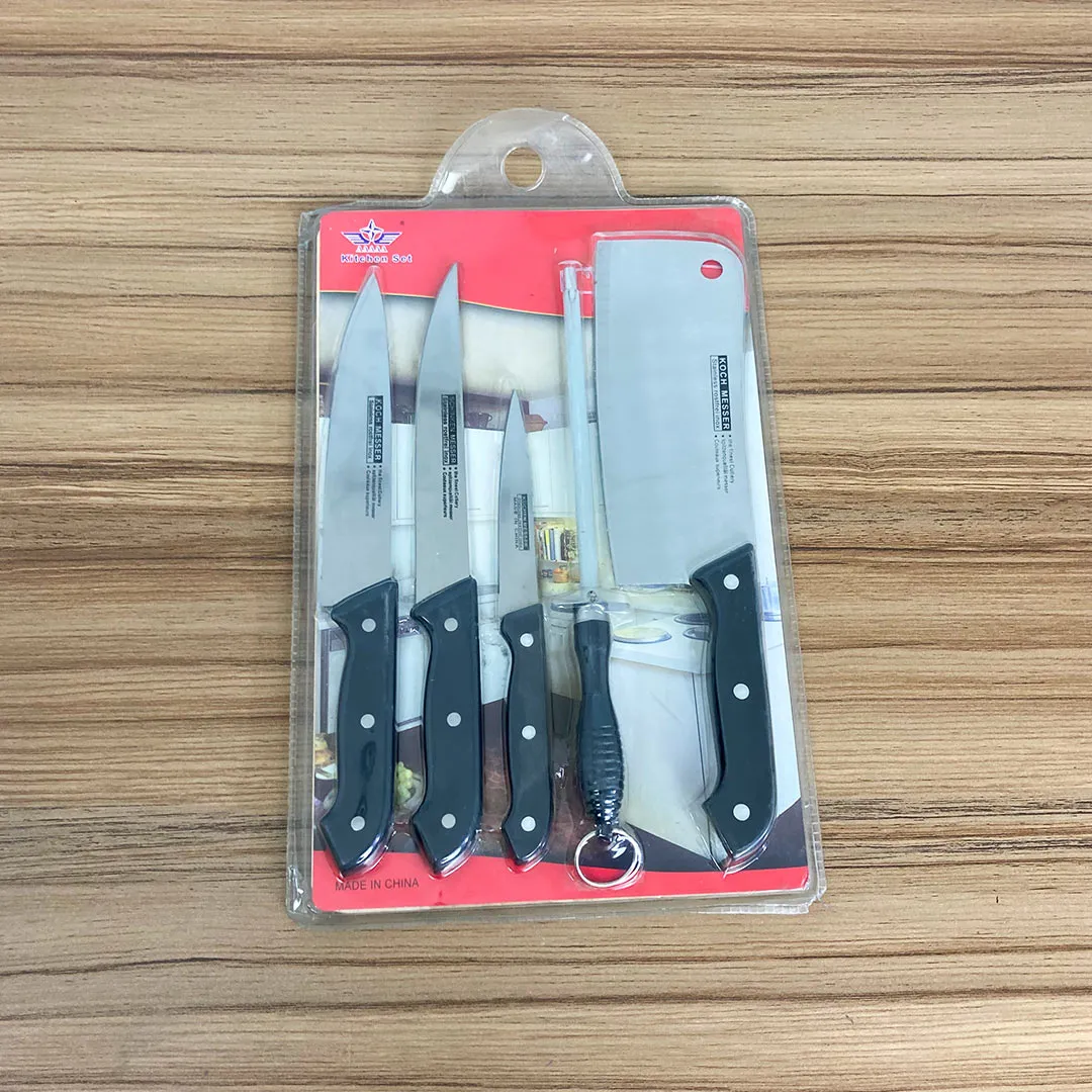 5 Pcs Kitchenware Knife Set With Wooden Chopping Board