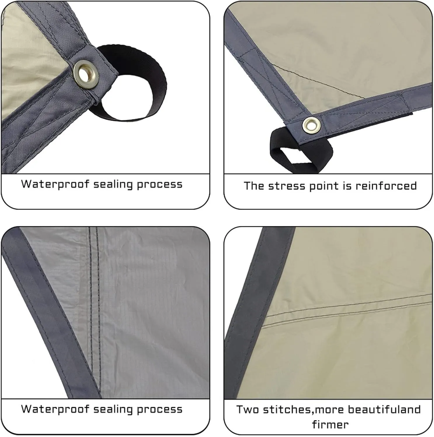 5.1x5.1m Big Tarp Watertight Coating Shade Sun Shelter Camping Awning Tent Sunshade Outdoor Garden Canopy (Color : Cyan, Size : A)