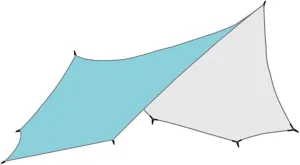 5.1x5.1m Big Tarp Watertight Coating Shade Sun Shelter Camping Awning Tent Sunshade Outdoor Garden Canopy (Color : Cyan, Size : A)